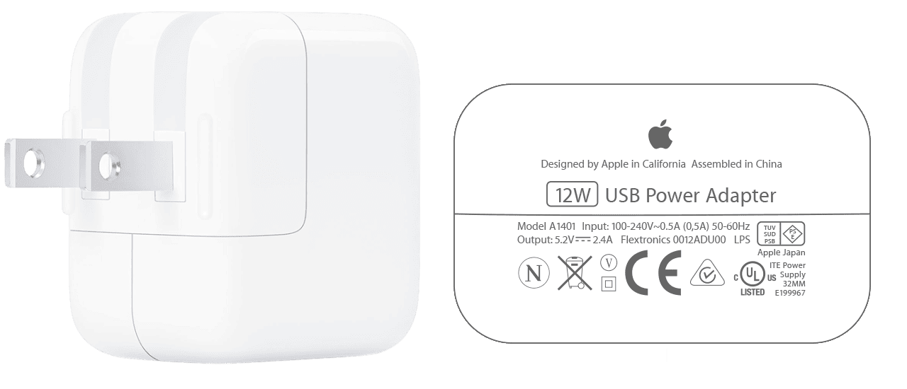 12W USB電源アダプタ