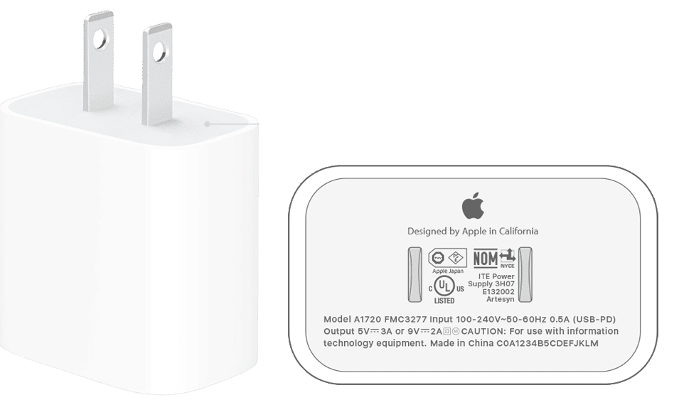 18W USB-C電源アダプタ